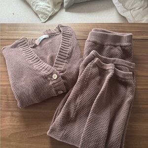 Free People Hailee Knit Cardigan Set - Brown